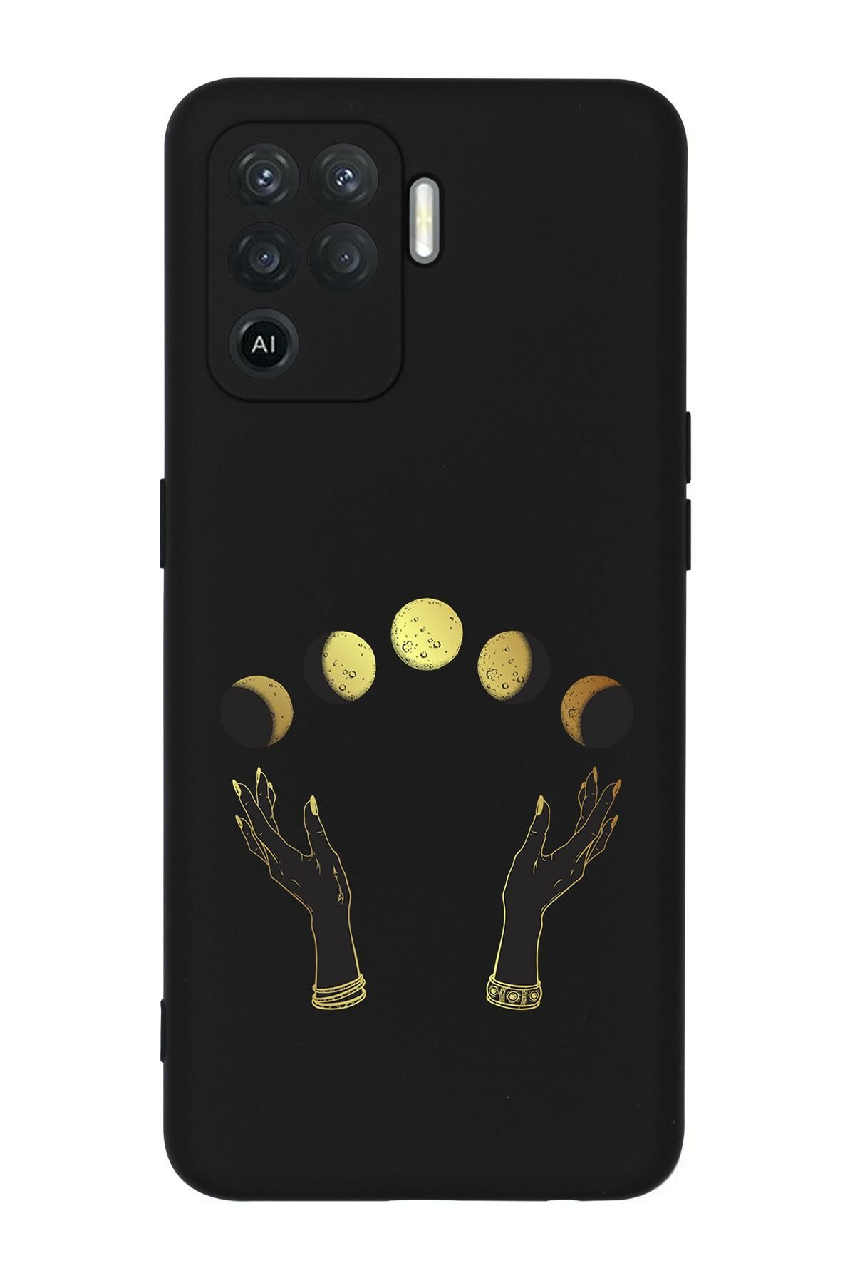 Oppo Reno 5 Lite Ay Evreleri Desenli Premium Silikonlu Telefon Kılıfı