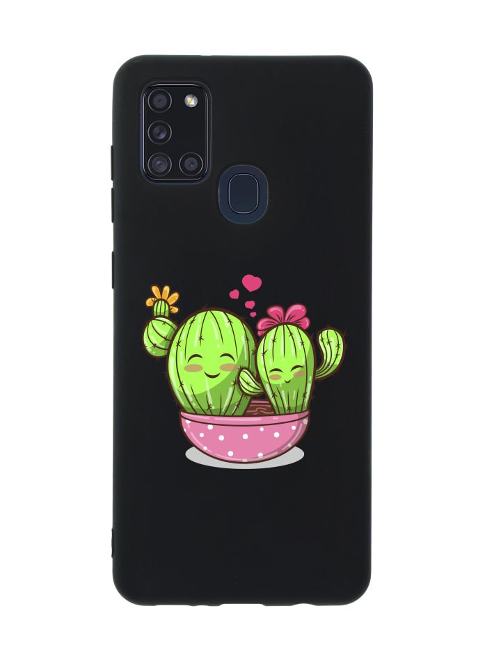 Samsung A21s Sevimli Kaktüs Premium Silikonlu Telefon Kılıfı