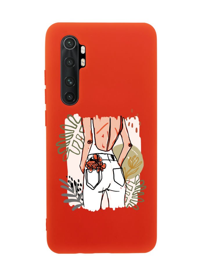 Xiaomi Note 10 Lite Woman With Flowers Premium Silikonlu Telefon Kılıfı