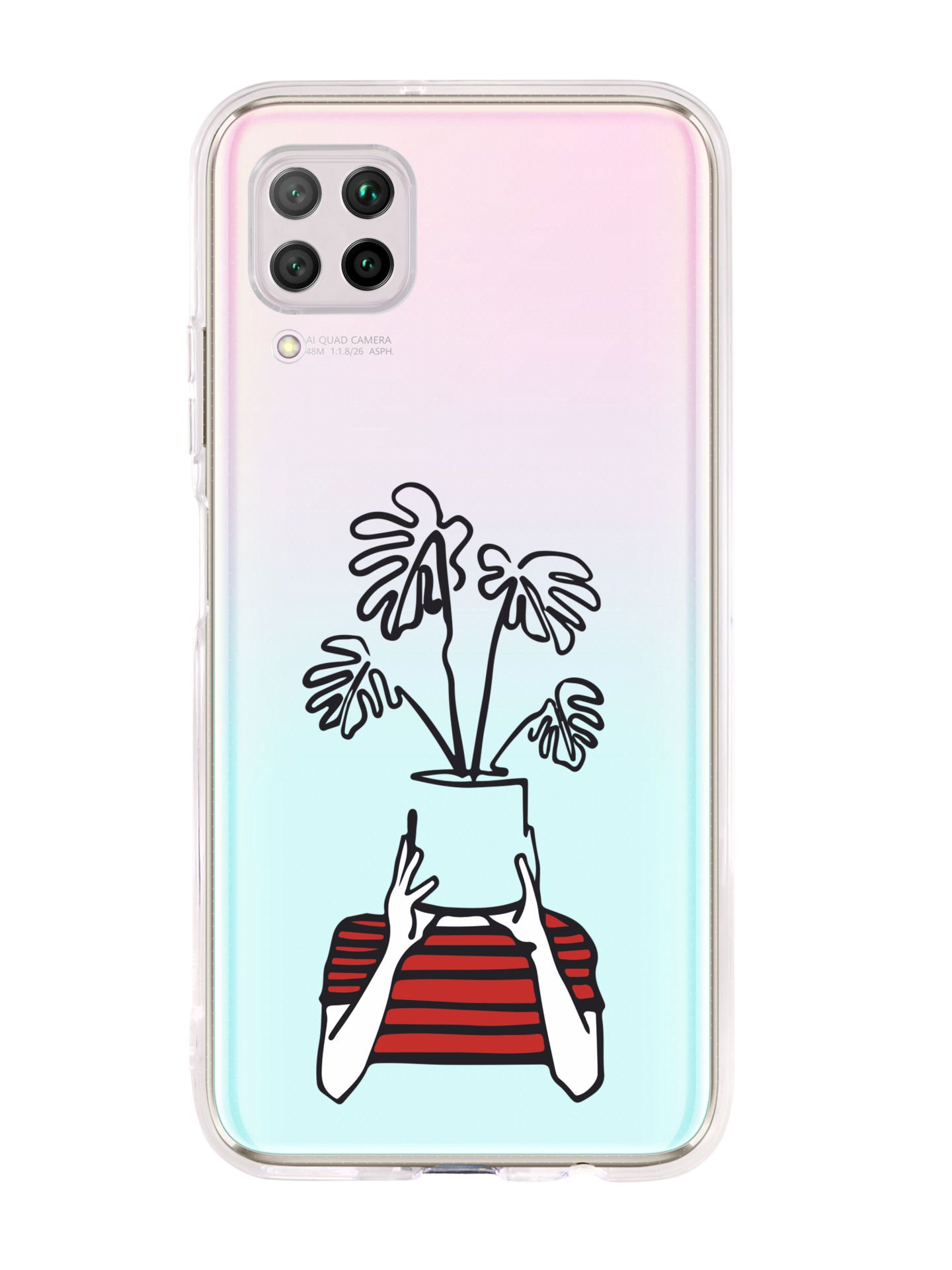 Huawei P40 Lite Mood Plants Şeffaf Telefon Kılıfı