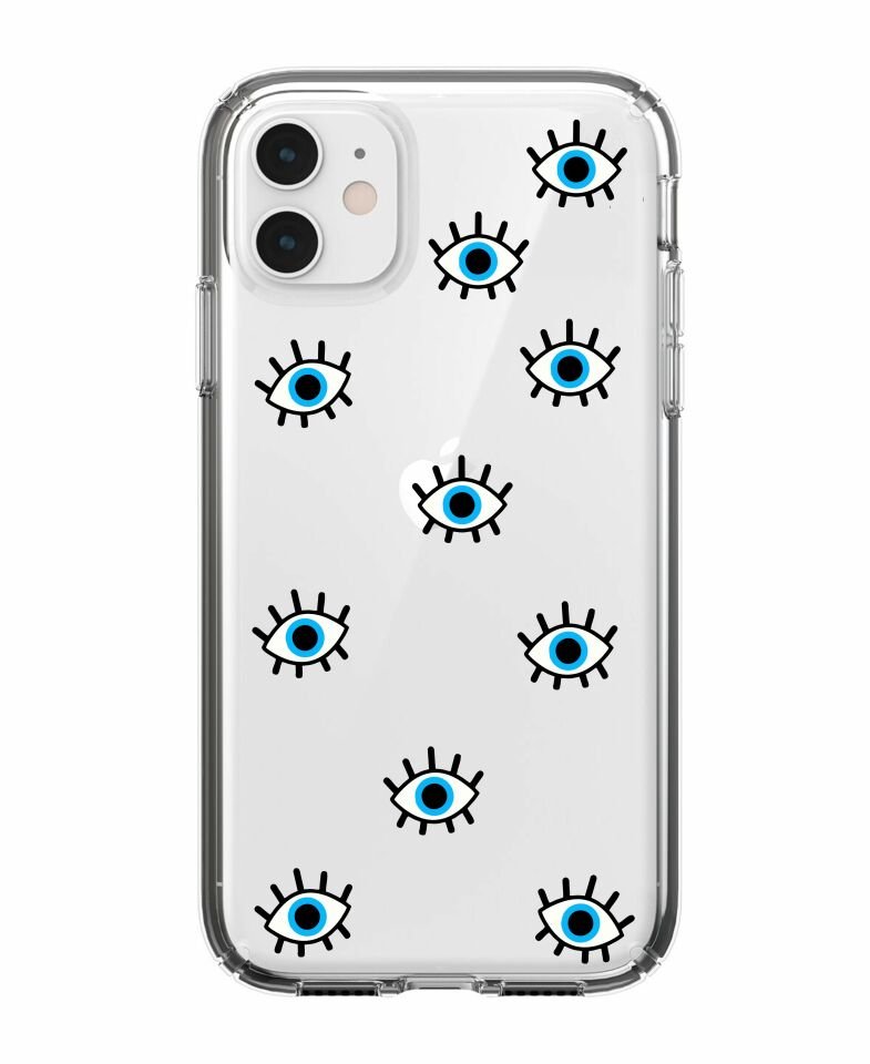 Nazar Gözler Tasarımlı iPhone 11 Şeffaf Telefon Kılıfı