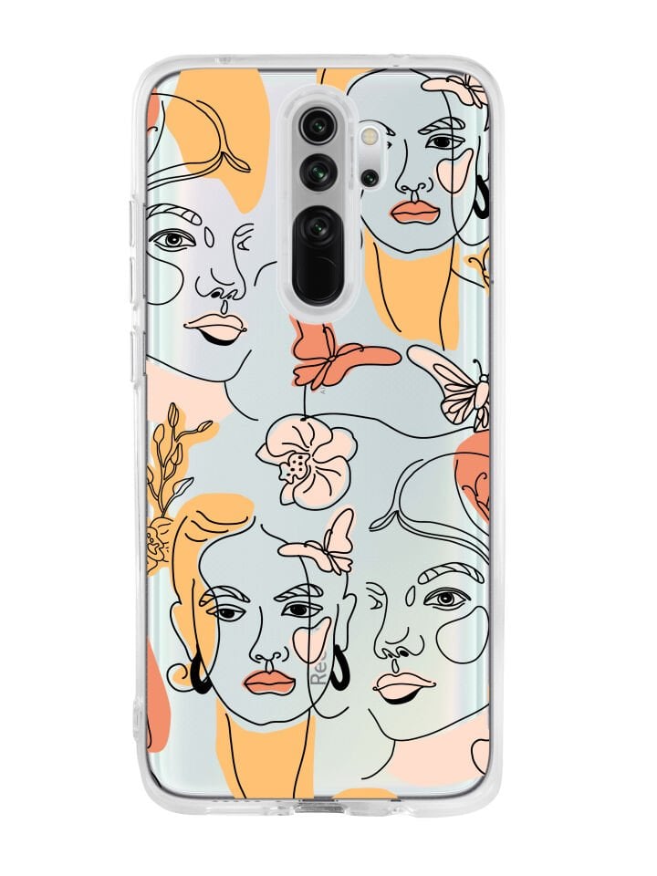 Redmi Note 8 Pro Line Style Desenli Premium Şeffaf Silikon Kılıf