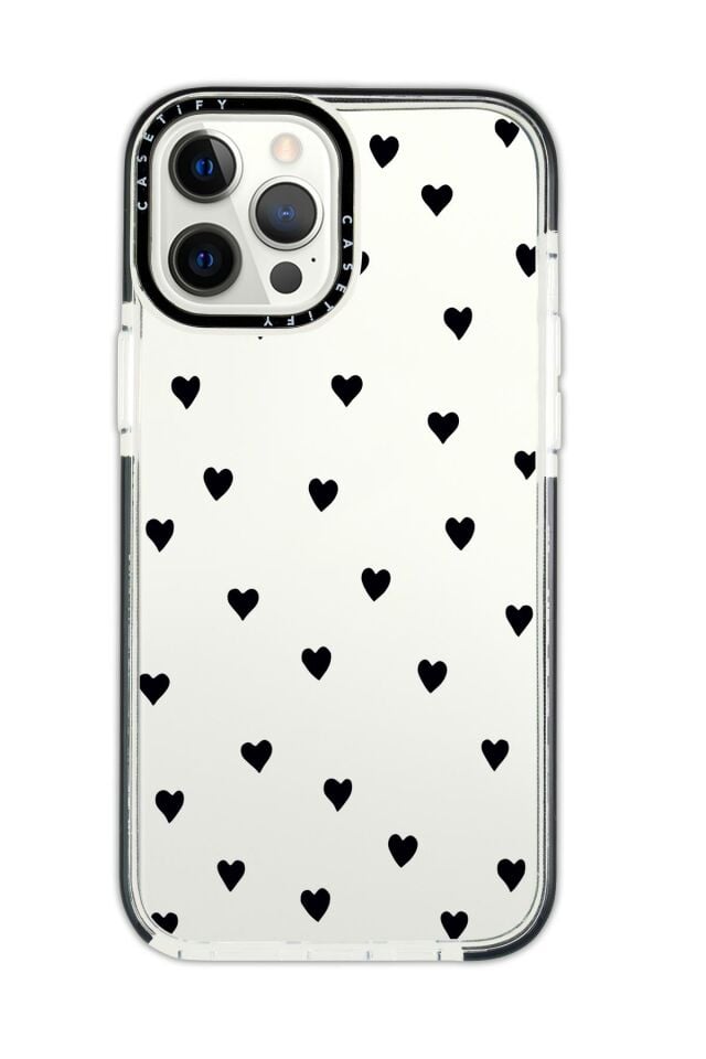 iPhone 13 Pro Max Casetify Uyumlu Siyah Kalpler Desenli Anti Shock Premium Silikonlu Siyah Kenar Detaylı Telefon Kılıfı