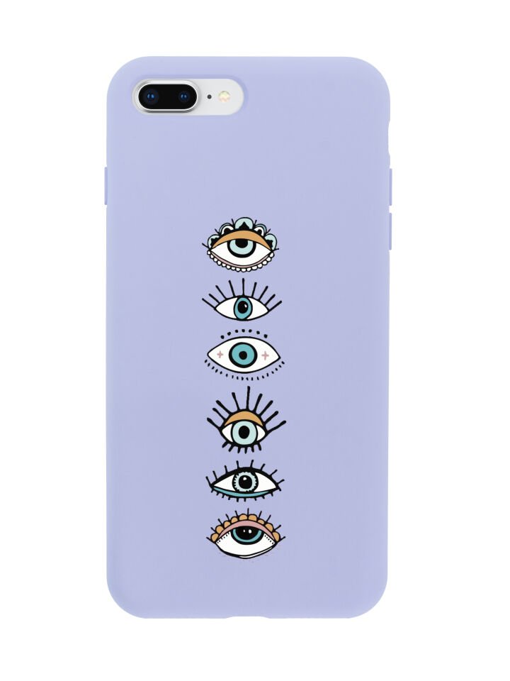 iPhone 8 Plus Renkli Gözler Desenli Telefon Kılıfı