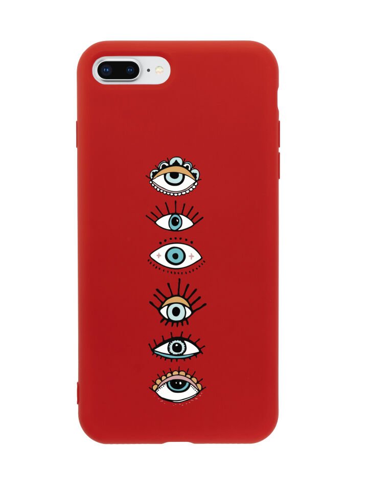 iPhone 8 Plus Renkli Gözler Desenli Telefon Kılıfı