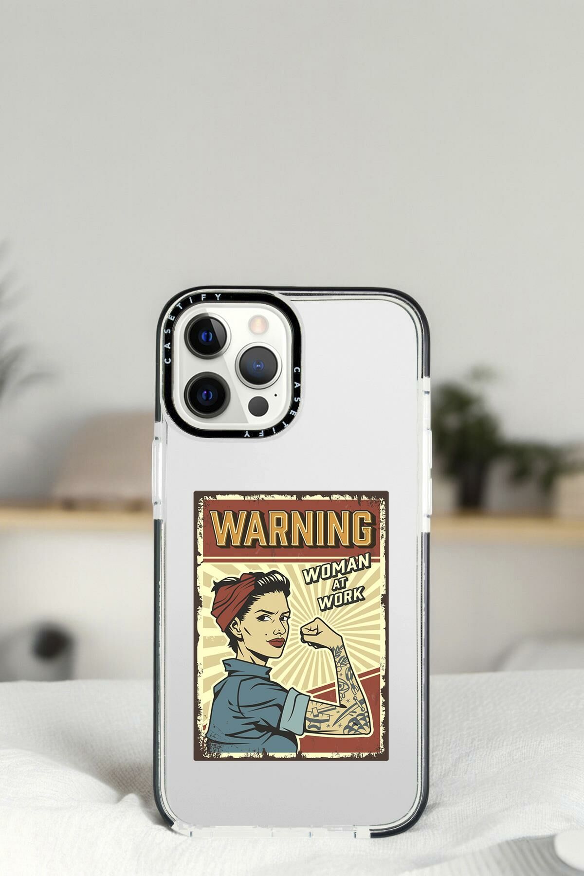 iPhone 14 Pro Women At Work Desenli Casetify Darbe Emci Silikonlu Telefon Kılıfı