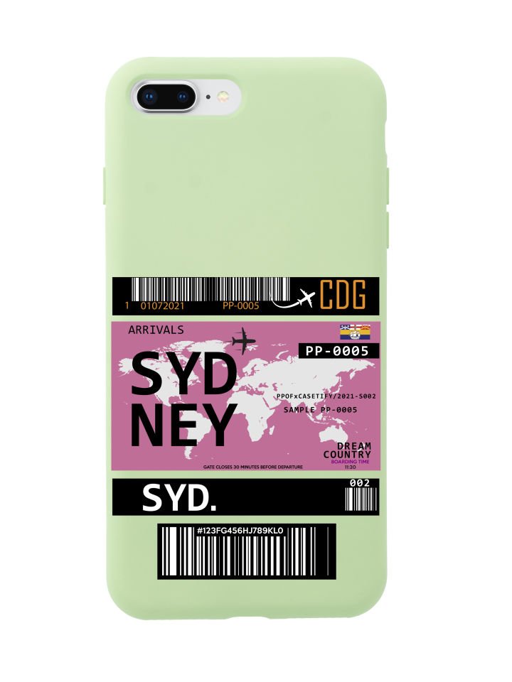 iPhone 8 Plus Sydney Bilet Tasarımlı Telefon Kılıfı