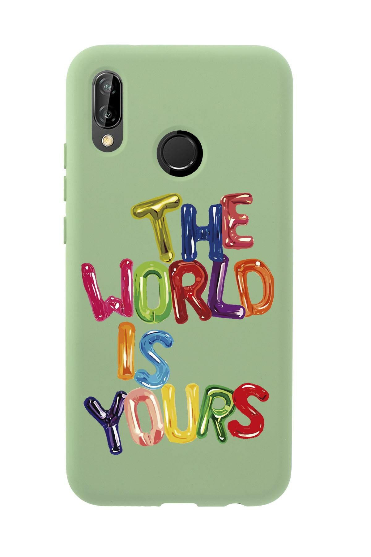 Huawei P20 Lite The World Is Yours Desenli Premium Silikonlu Telefon Kılıfı