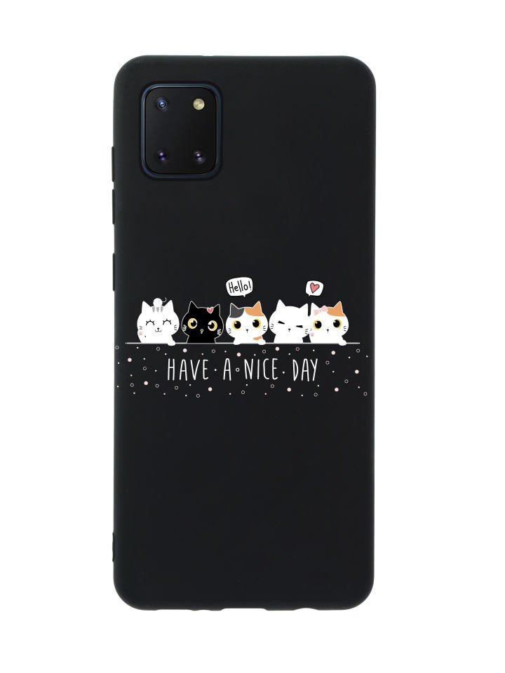 Samsung Note 10 Lite Şirin Kedicikler Premium Silikonlu Telefon Kılıfı