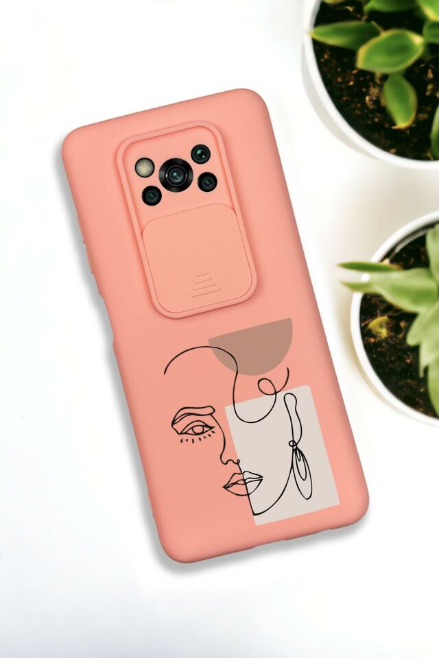 Xiaomi Poco X3 Uyumlu Women Art Desenli Kamera Koruma Slider Kapaklı Silikonlu Telefon Kılıfı