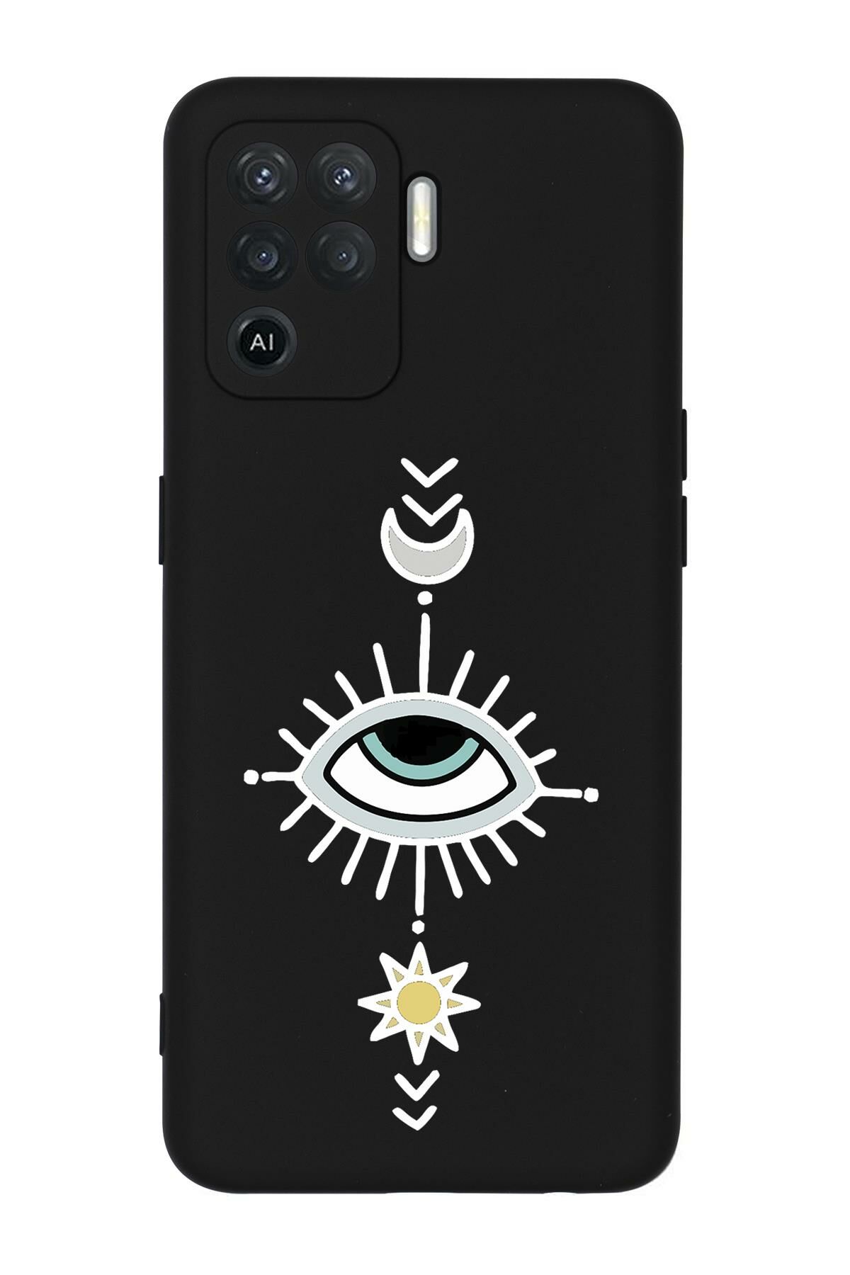 Oppo Reno 5 Lite Nazar Göz Desenli Premium Silikonlu Telefon Kılıfı
