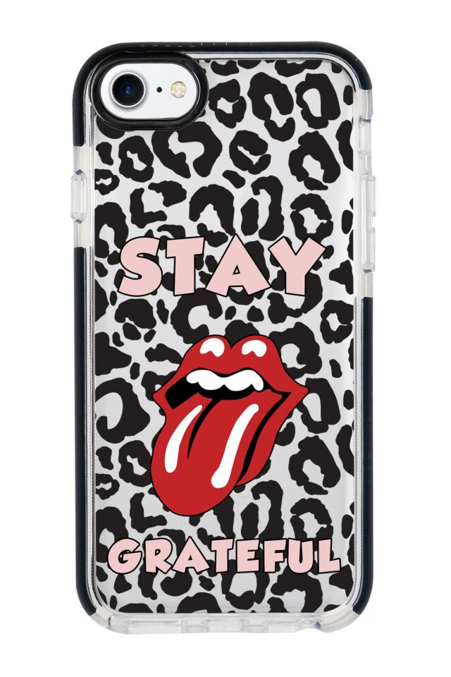 iPhone 7 Stay Grateful Desenli Candy Bumper Silikonlu Telefon Kılıfı