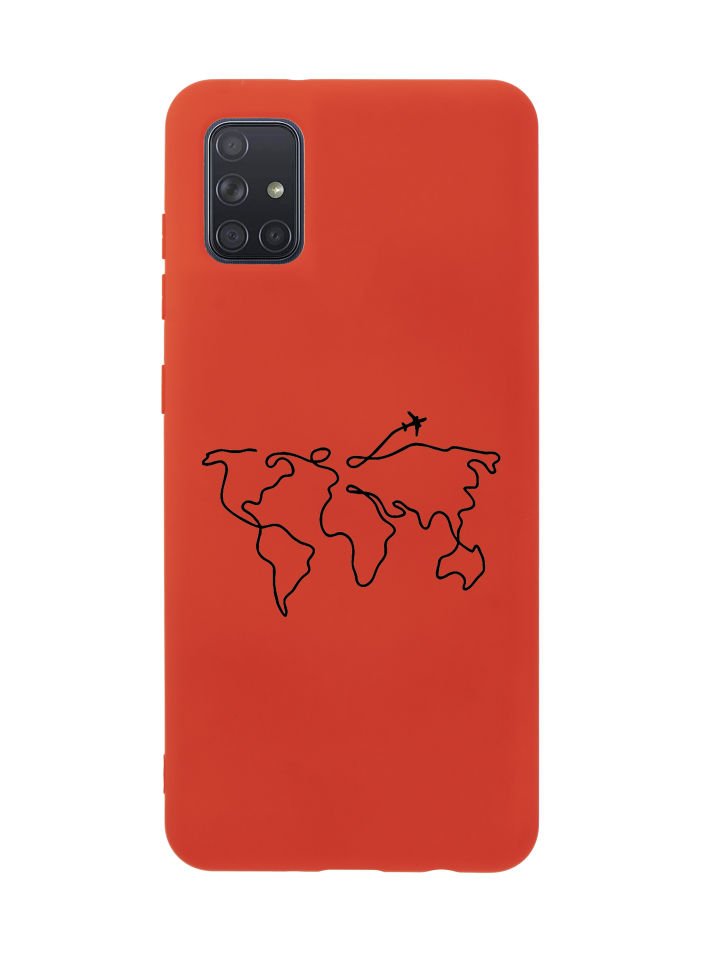 Samsung A71 Dünya Harita Rota Desenli Premium Silikonlu Telefon Kılıfı