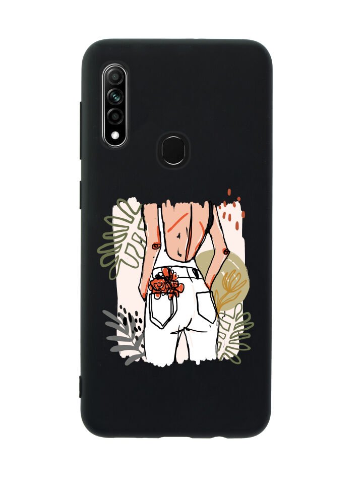 Oppo A31 Woman With Flowers Premium Silikonlu Telefon Kılıfı