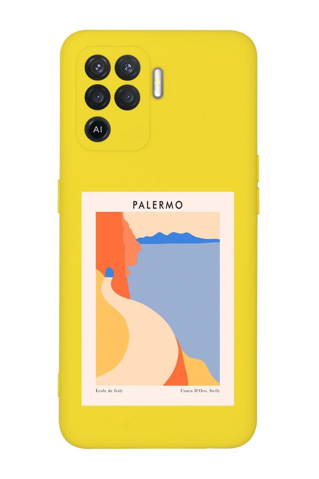 Oppo Reno 5 Lite Palermo Desenli Premium Silikonlu Telefon Kılıfı