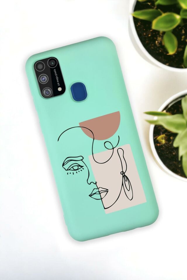 Samsung Galaxy M21 Uyumlu Women Art Desenli Premium Silikonlu Lansman Telefon Kılıfı