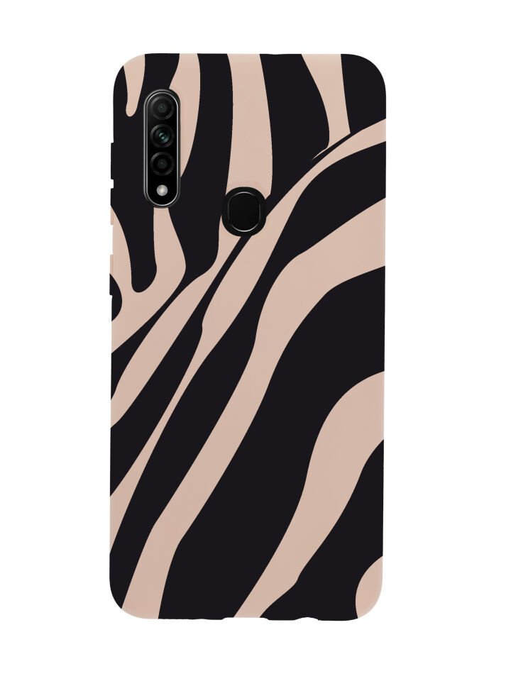 Oppo A31 Zebra Desenli Premium Silikonlu Telefon Kılıfı