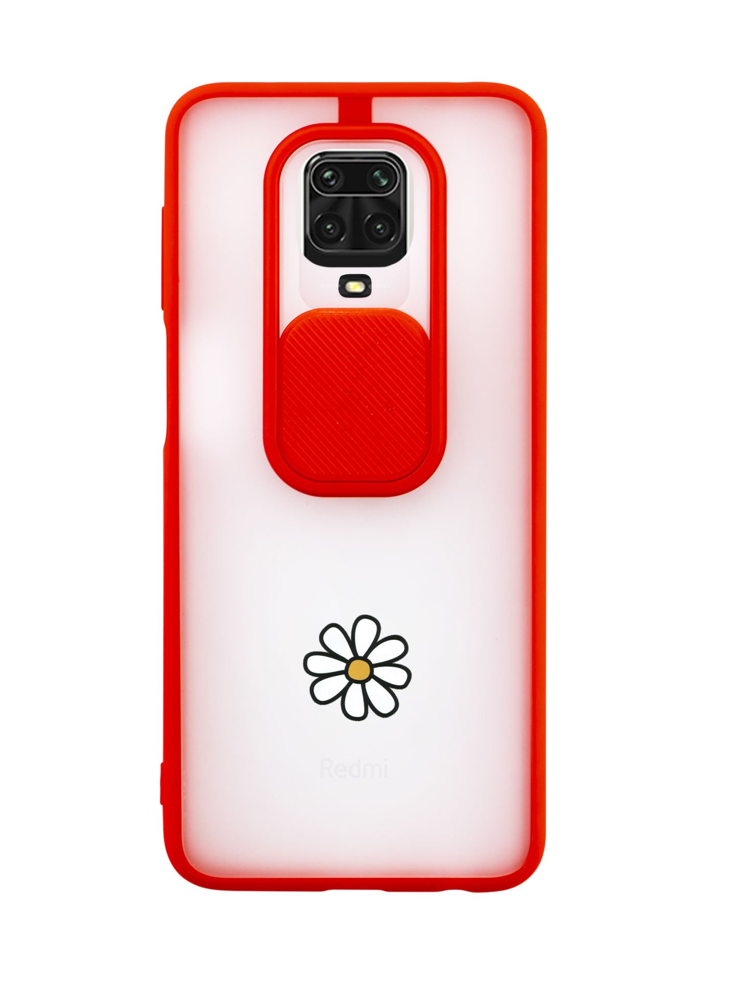 Xiaomi Redmi Note 9S Papatya Desenli Kamera Korumalı Telefon Kılıfı