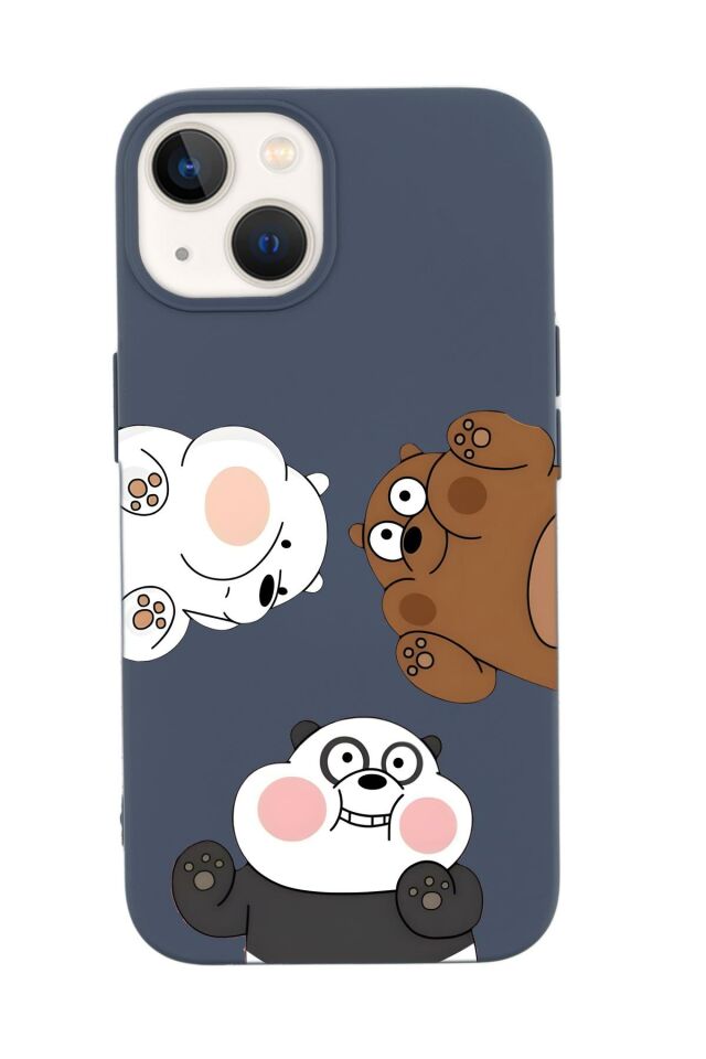 iPhone 15 Uyumlu Cute Animals Desenli Premium Silikonlu Telefon Kılıfı