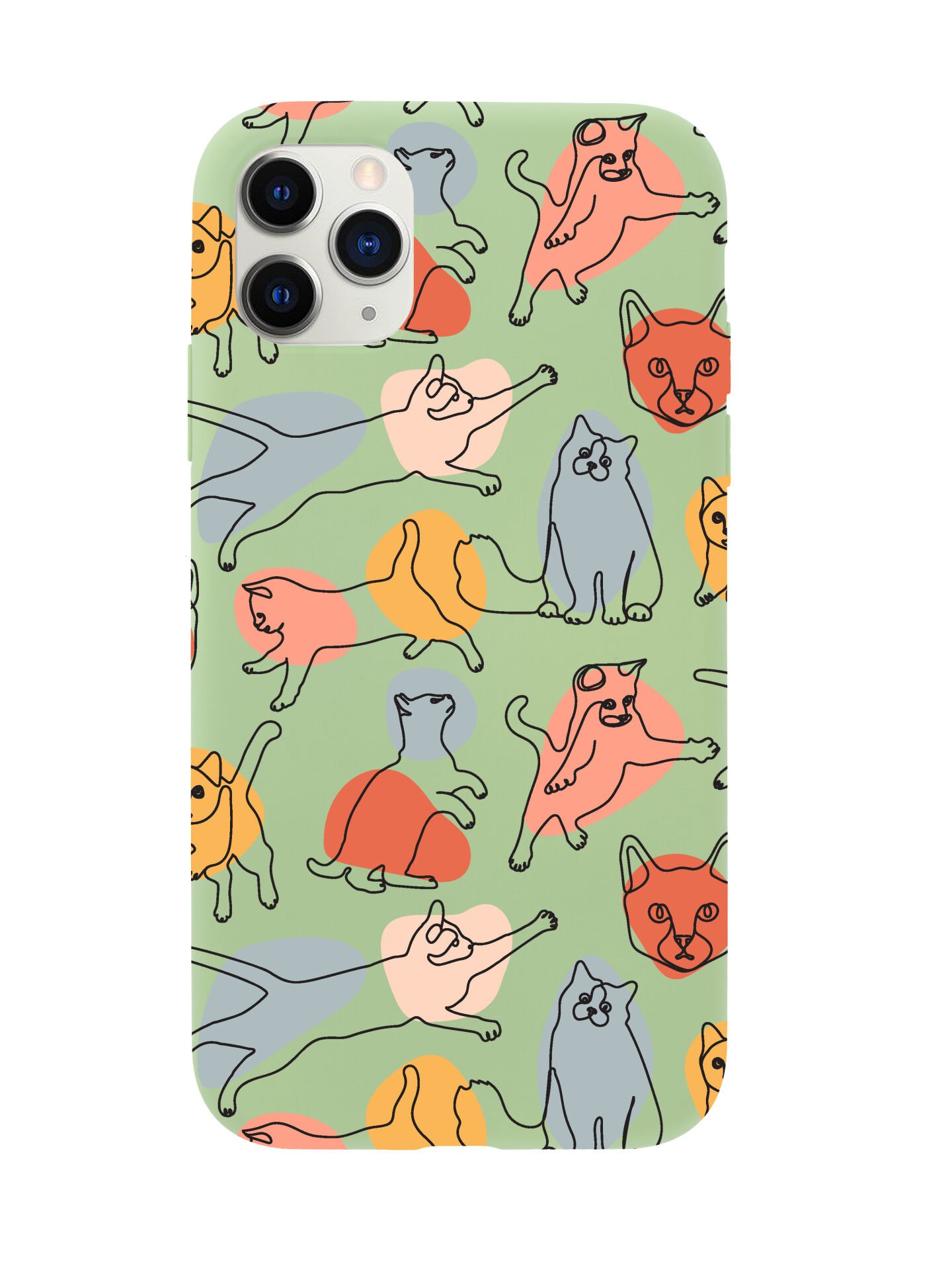 iPhone 11 Pro Max Sevimli Kedi Figürleri Premium Lansman Silikonlu Kılıf