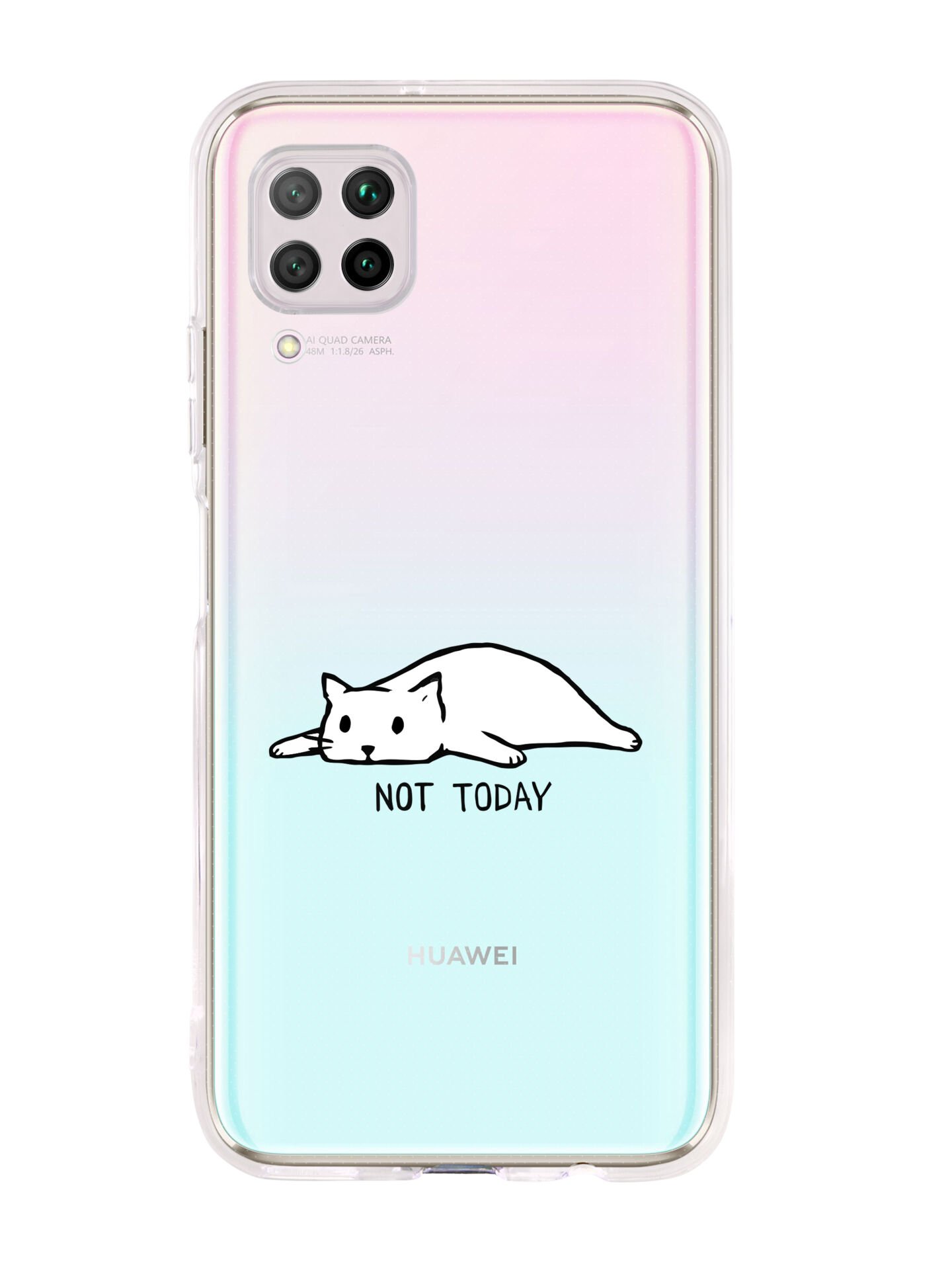 Huawei P40 Lite Not To Day Desenli Premium Şeffaf Silikon Kılıf