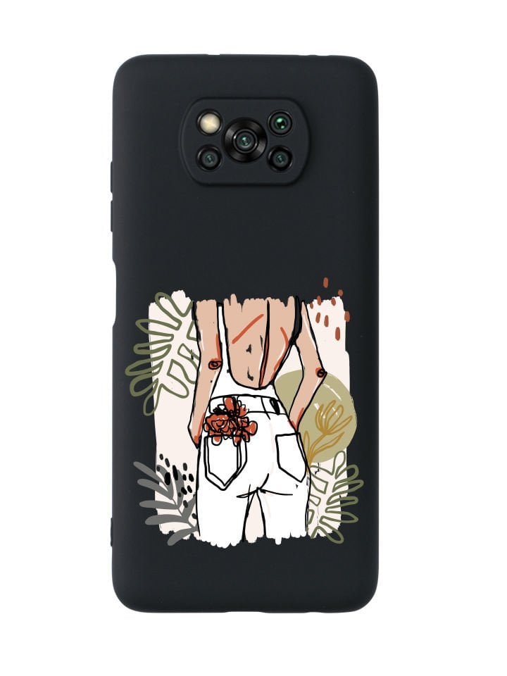 Poco X3 Women With Flowers Premium Silikonlu Telefon Kılıfı