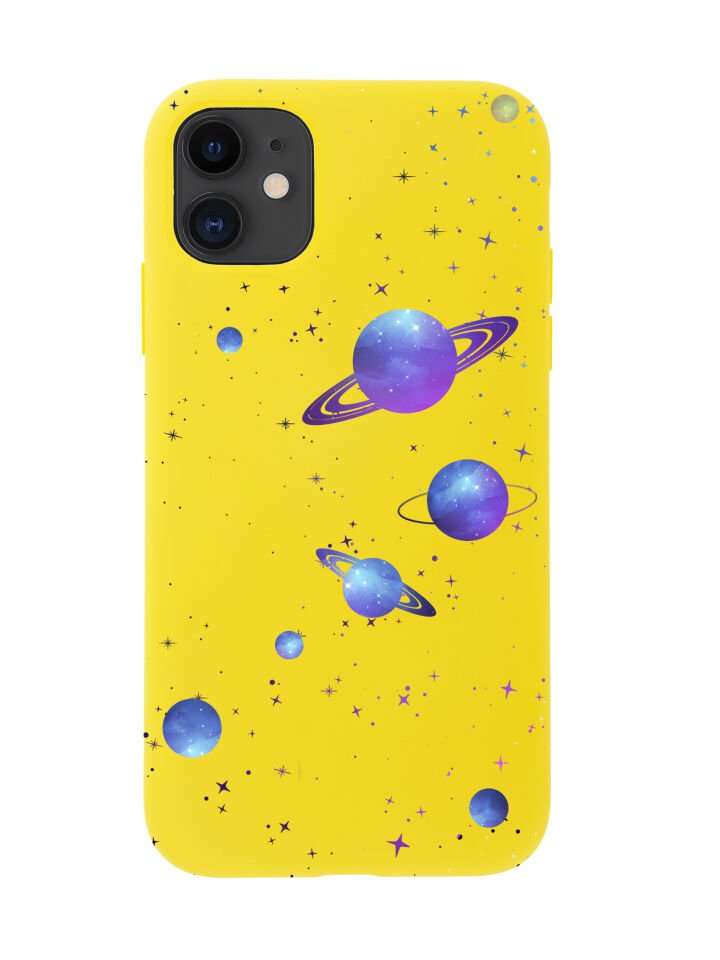 iPhone 12 Galaxy and Stars Premium Lansman Silikonlu Kılıf