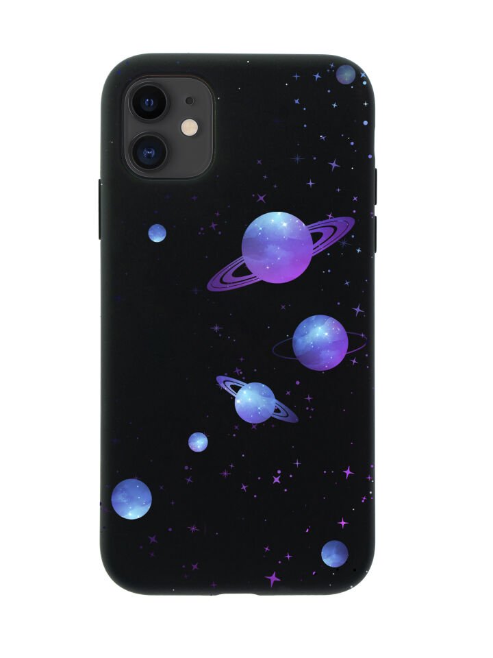 iPhone 12 Galaxy and Stars Premium Lansman Silikonlu Kılıf