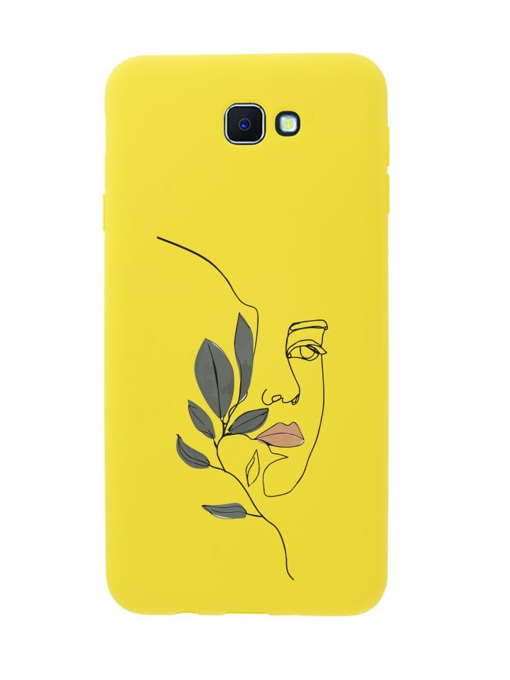 Samsung J7 Prime Line Art Women Desenli Premium Silikonlu Telefon Kılıfı