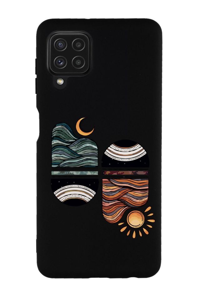 Galaxy M32 Uyumlu Sunset Desenli Premium Silikonlu Lansman Telefon Kılıfı