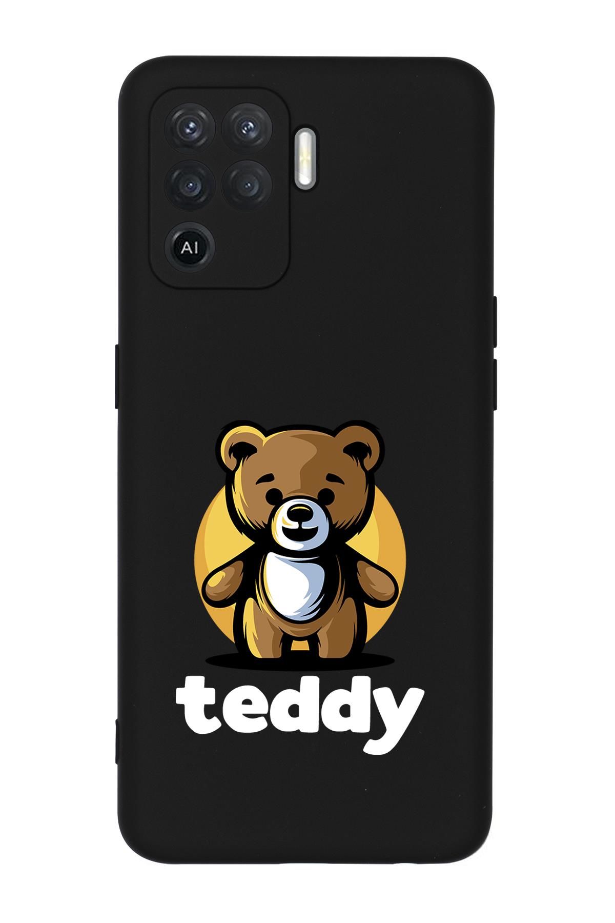 Oppo Reno 5 Lite Teddy Desenli Premium Silikonlu Telefon Kılıfı