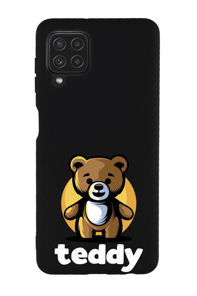 Galaxy M32 Uyumlu Teddy Desenli Premium Silikonlu Lansman Telefon Kılıfı