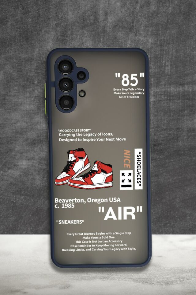 Samsung A13 Uyumlu Sneaker Spirit Desenli Buzlu Şeffaf Telefon Kılıfı