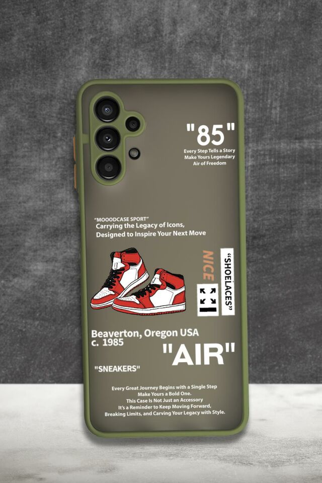 Samsung A13 Uyumlu Sneaker Spirit Desenli Buzlu Şeffaf Telefon Kılıfı