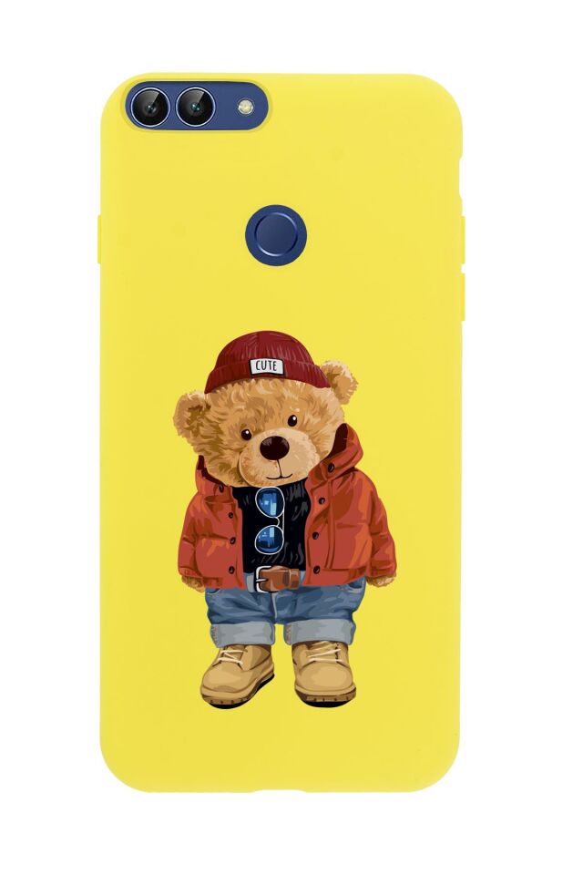 Huawei Psmart 2018 Teddy Bear Premium Silikonlu Telefon Kılıfı