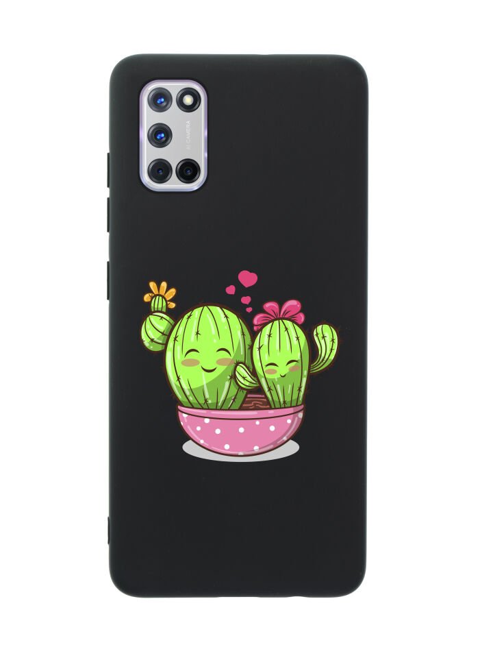 Oppo A52 Sevimli Kaktüs Premium Silikonlu Telefon Kılıfı