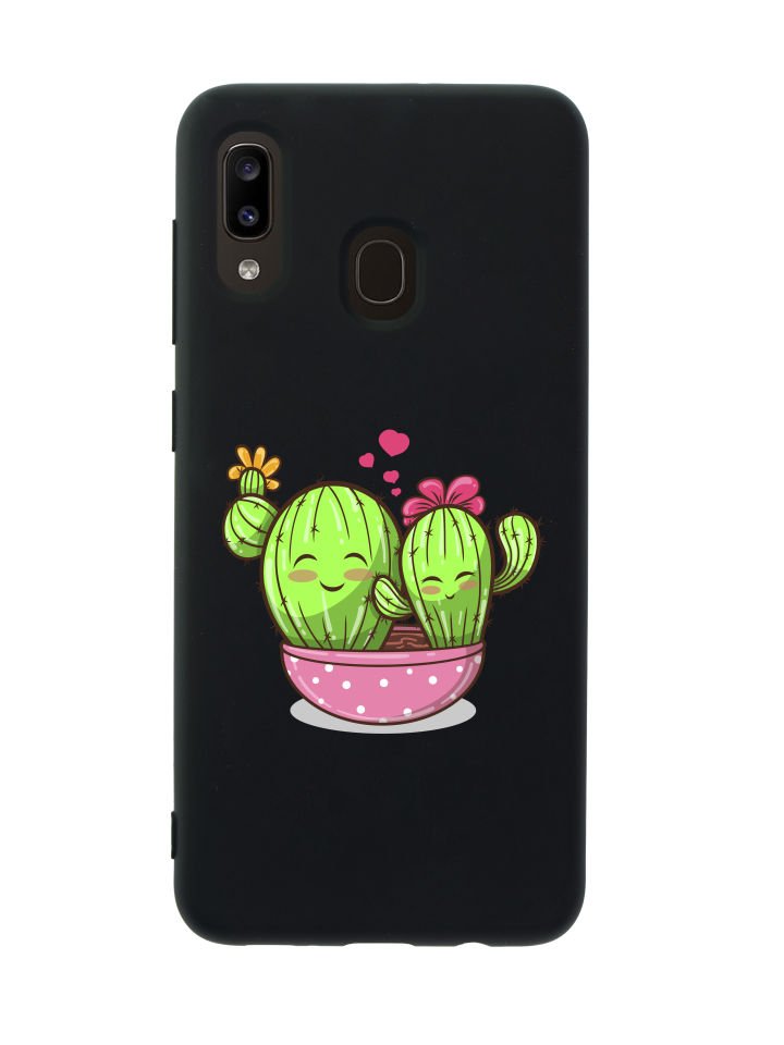 Samsung A30 Sevimli Kaktüs Premium Silikonlu Telefon Kılıfı