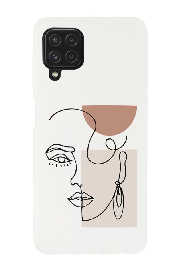 Galaxy M32 Uyumlu Women Art Desenli Premium Silikonlu Lansman Telefon Kılıfı