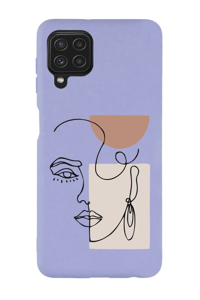 Galaxy M32 Uyumlu Women Art Desenli Premium Silikonlu Lansman Telefon Kılıfı