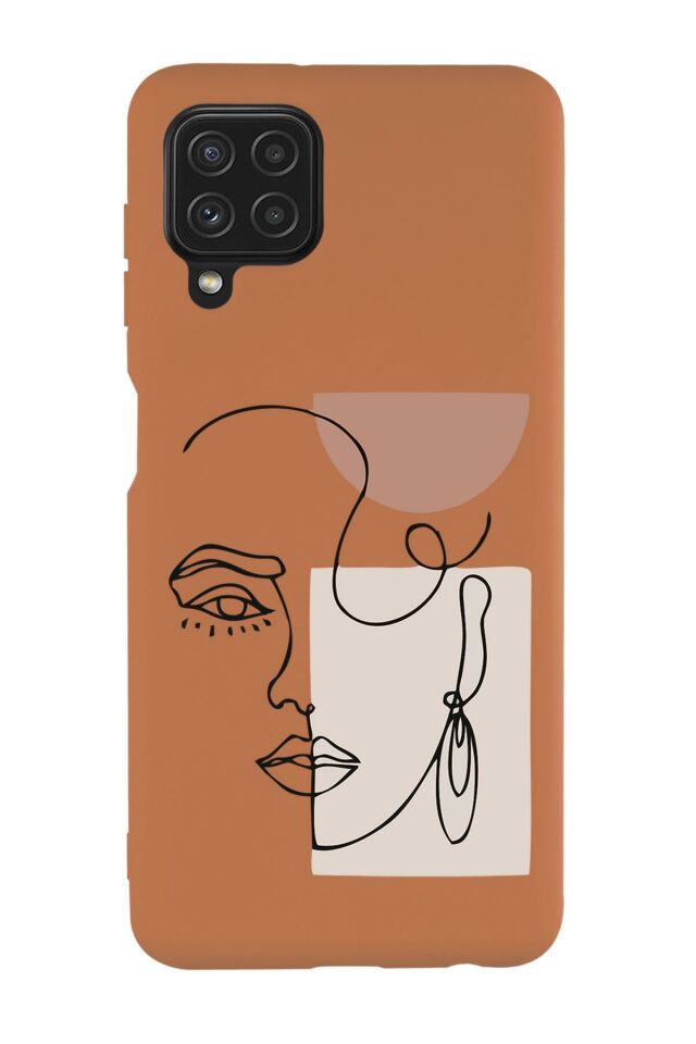 Galaxy M32 Uyumlu Women Art Desenli Premium Silikonlu Lansman Telefon Kılıfı