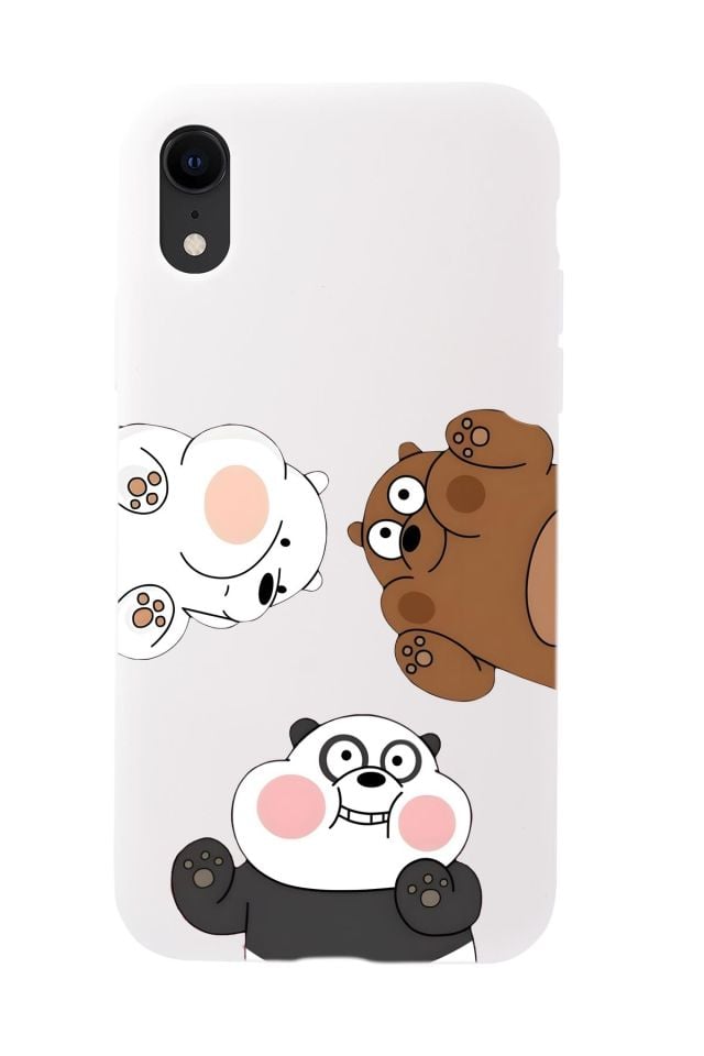 iPhone Xr Uyumlu Cute Animals Desenli Premium Silikonlu Telefon Kılıfı