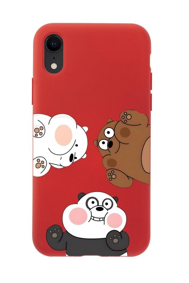 iPhone Xr Uyumlu Cute Animals Desenli Premium Silikonlu Telefon Kılıfı