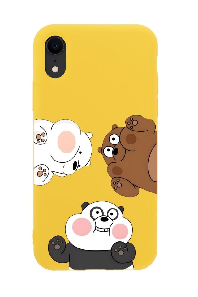 iPhone Xr Uyumlu Cute Animals Desenli Premium Silikonlu Telefon Kılıfı