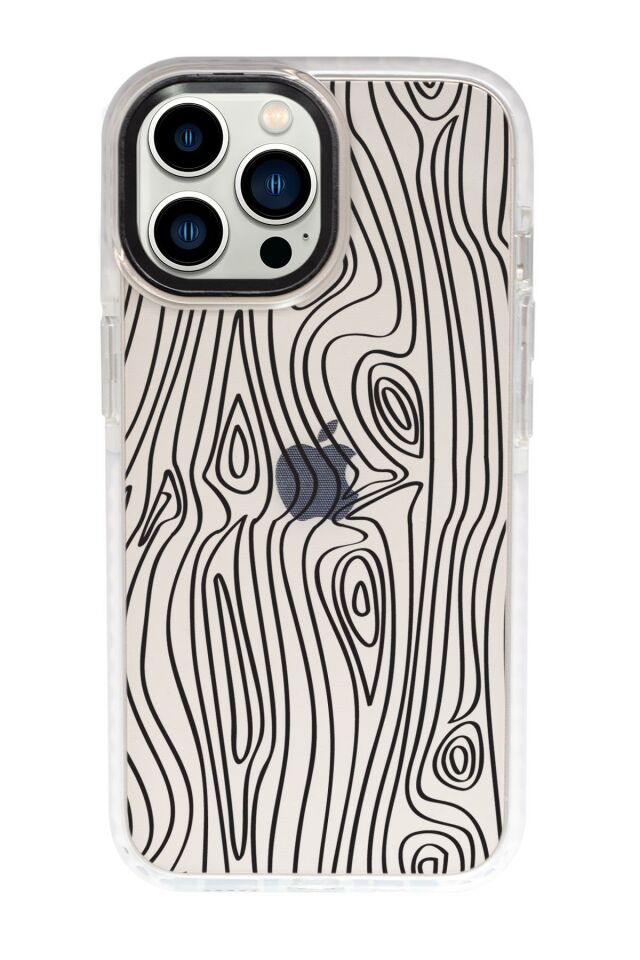 iPhone 13 Pro Wooden Candy Bumper Darbe Emci Silikonlu Telefon Kılıfı