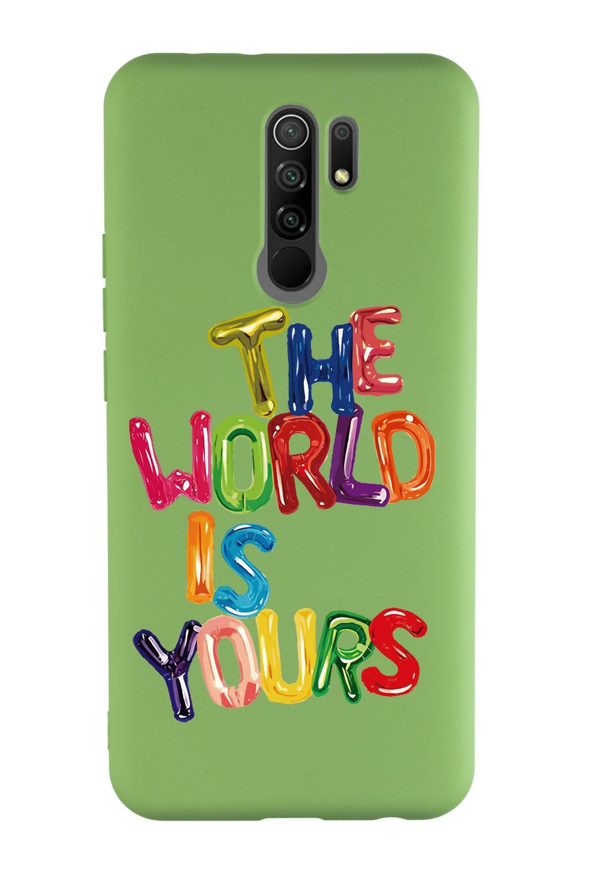 Xiaomi Redmi 9 The World Is Yours Desenli Premium Silikonlu Telefon Kılıfı