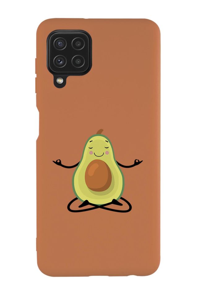 Galaxy M32 Uyumlu Yogi Avokado Desenli Premium Silikonlu Lansman Telefon Kılıfı