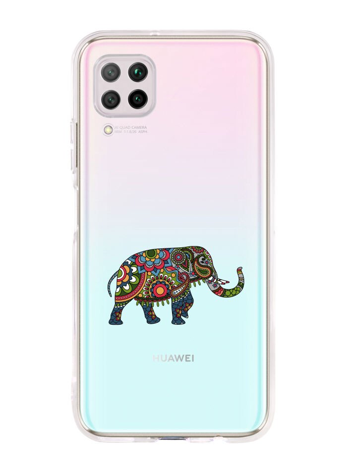 Huawei P40 Lite Mandala Fil Desenli Premium Şeffaf Silikon Kılıf