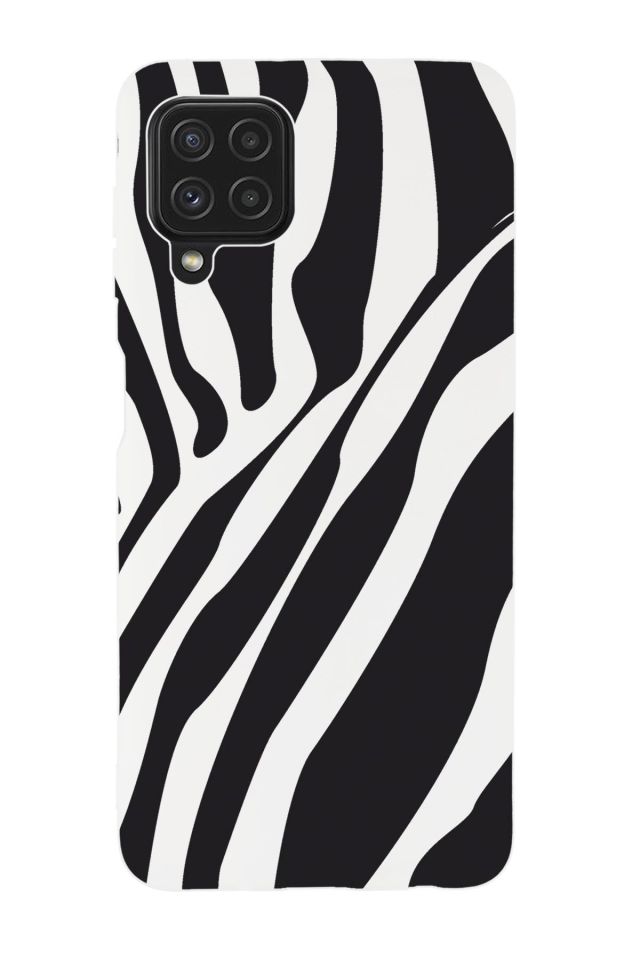 Galaxy M32 Uyumlu Zebra Desenli Premium Silikonlu Lansman Telefon Kılıfı