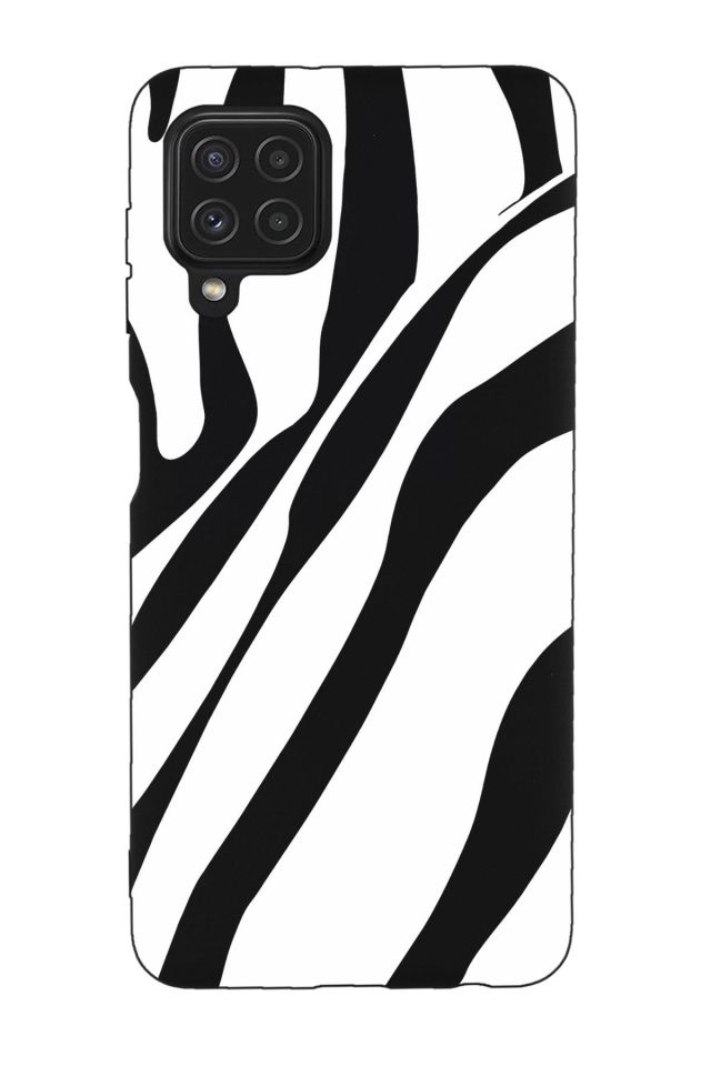 Galaxy M32 Uyumlu Zebra Desenli Premium Silikonlu Lansman Telefon Kılıfı