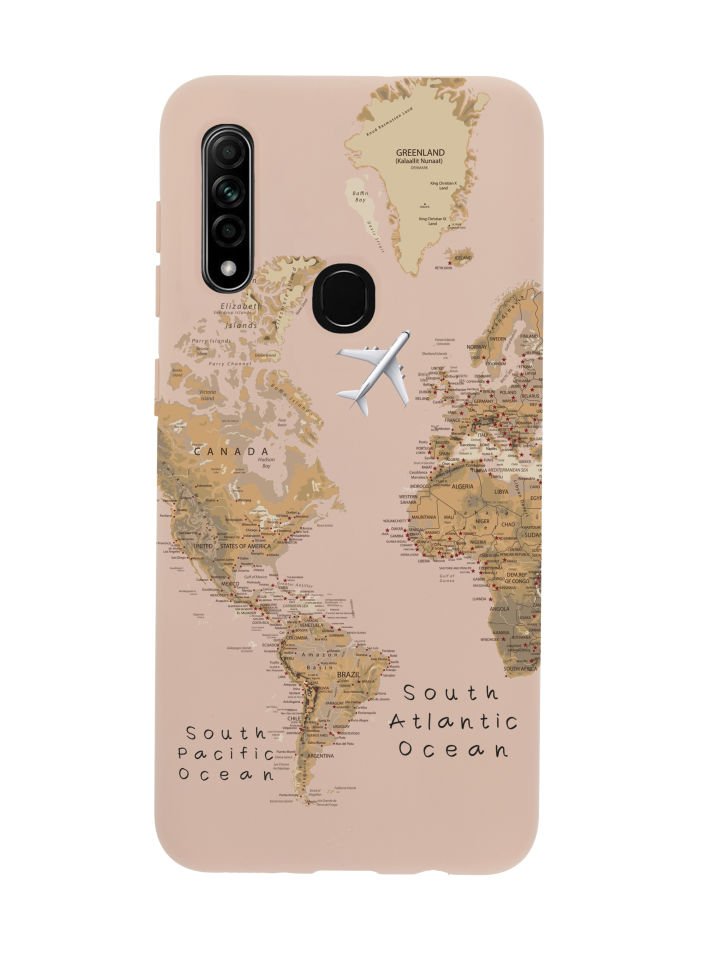 Oppo A31 Harita Desenli Premium Silikonlu Telefon Kılıfı